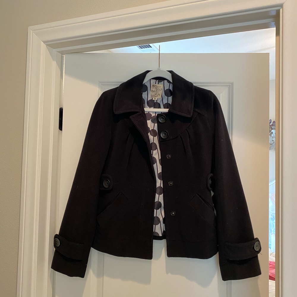 Tulle Black Pea Coat